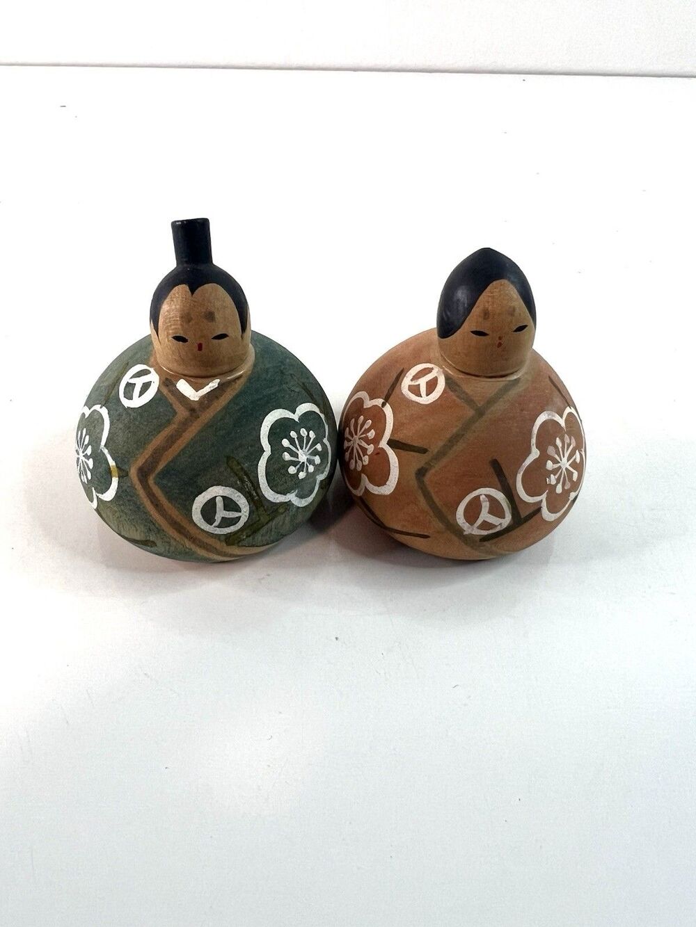 Vintage Hina Doll Set Prince And Princess Wooden Hand-Painted